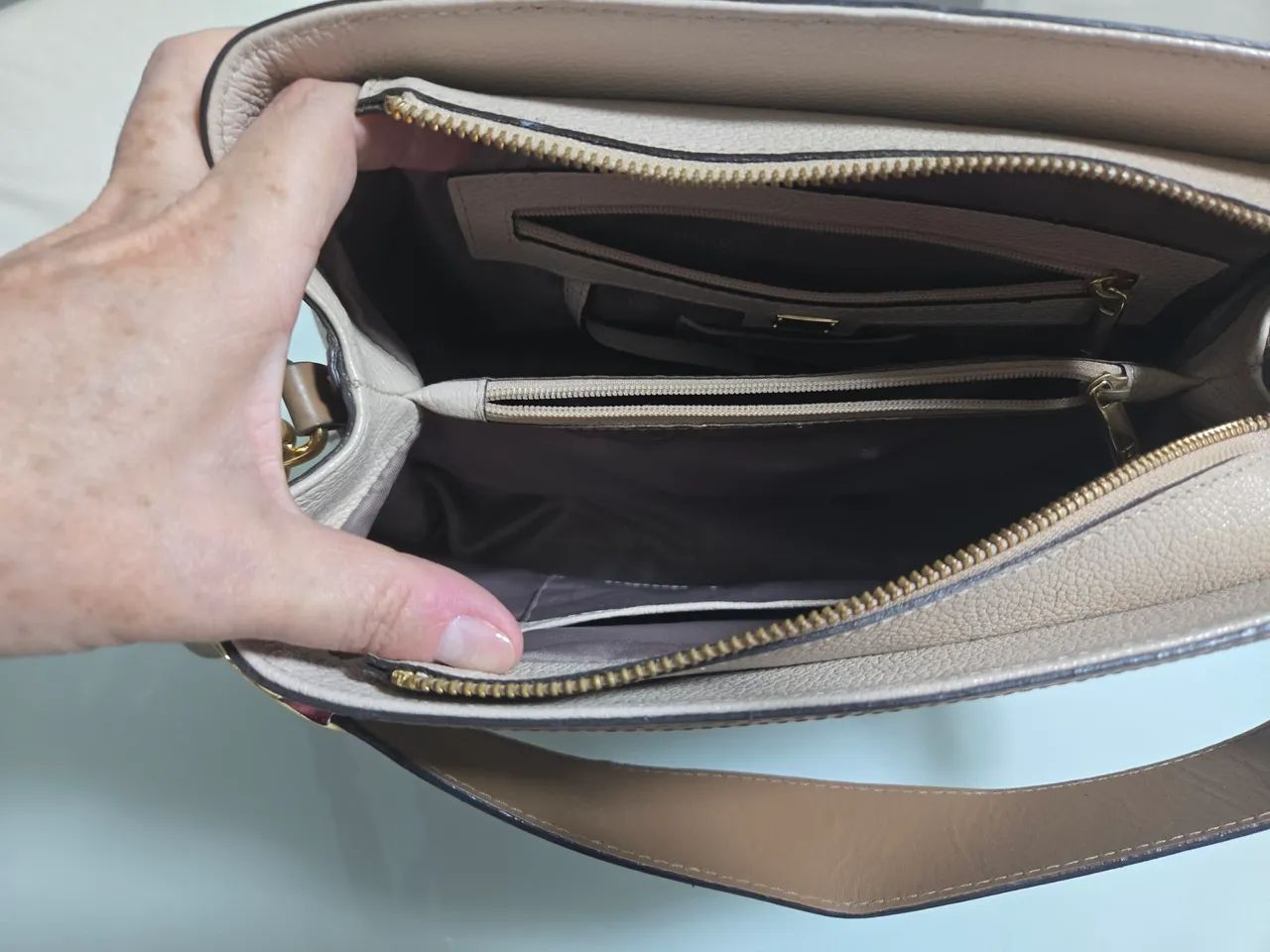 Bolsa de Ombro Bege - Foto 2