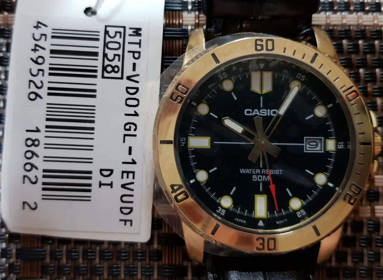 Relógio Casio Masculino Couro MTP-VD01GL-1EV - Foto 3