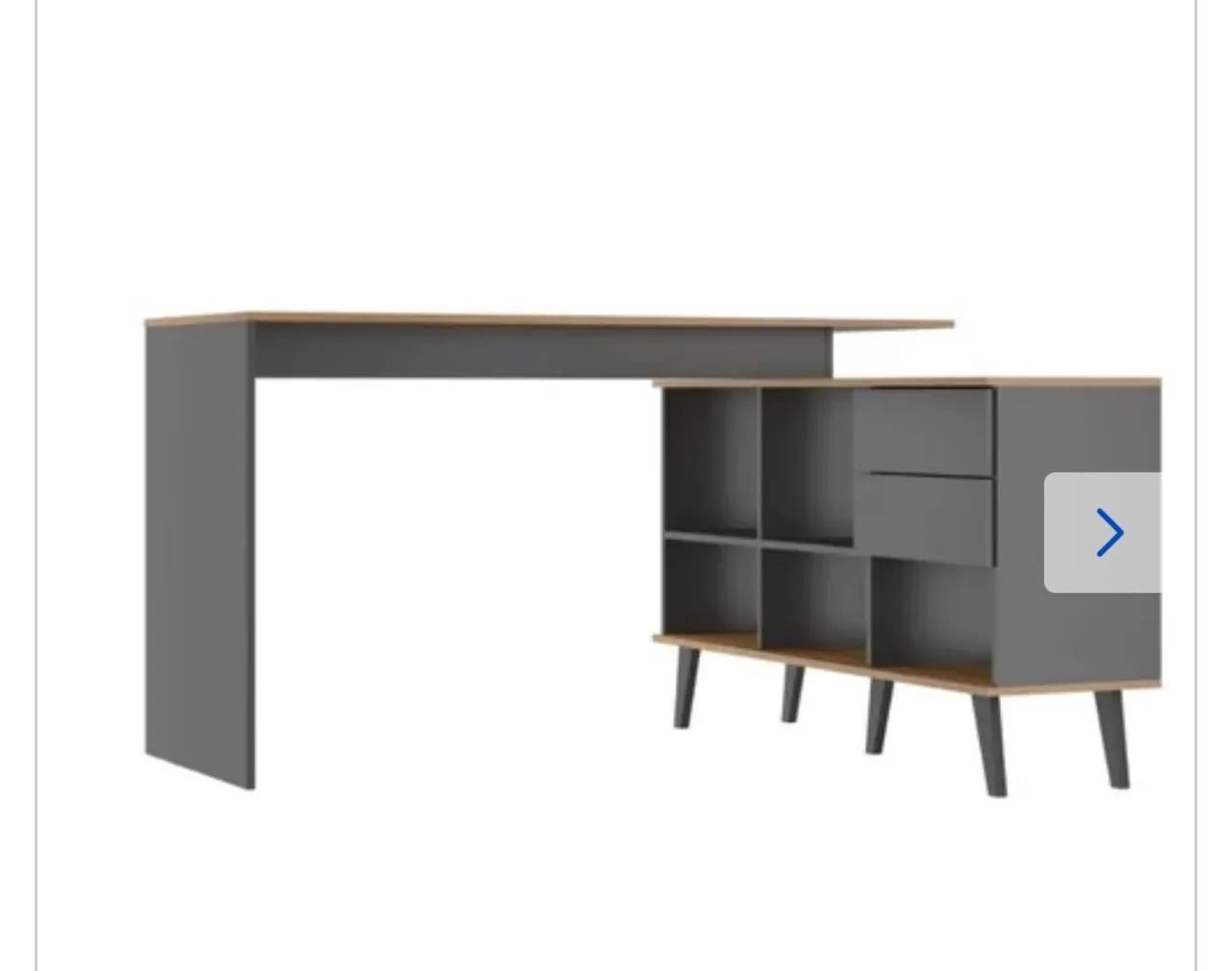 Mesa de Escritório L em Madeira com Tampo em L - Foto 2