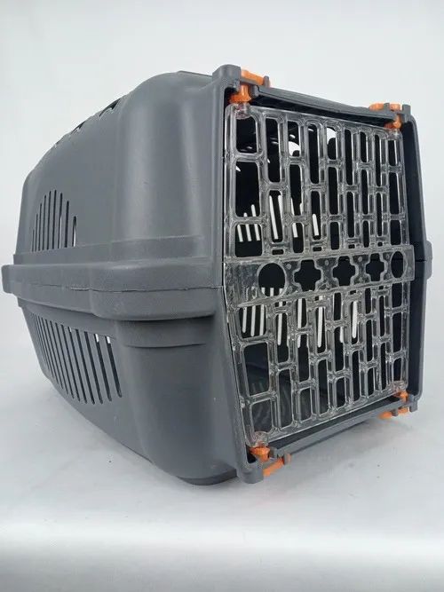 CAIXA DE TRANSPORTE Nº 3 - DURAPETS - CINZA E LARANJA - CÃES E GATOS - USADA - Foto 2