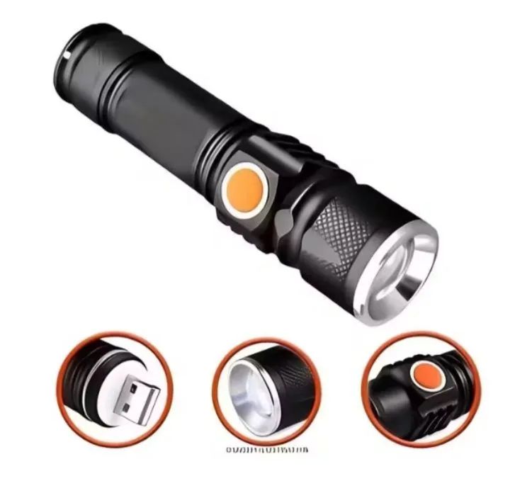  Lanterna Tática LED Recarregável USB - 11cm - Foto 3