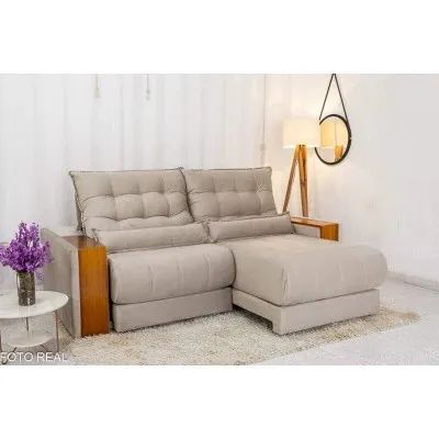 Sofá Retrátil Reclinável Gênova 2.30m Molas Ensacadas rf98 - Foto 3