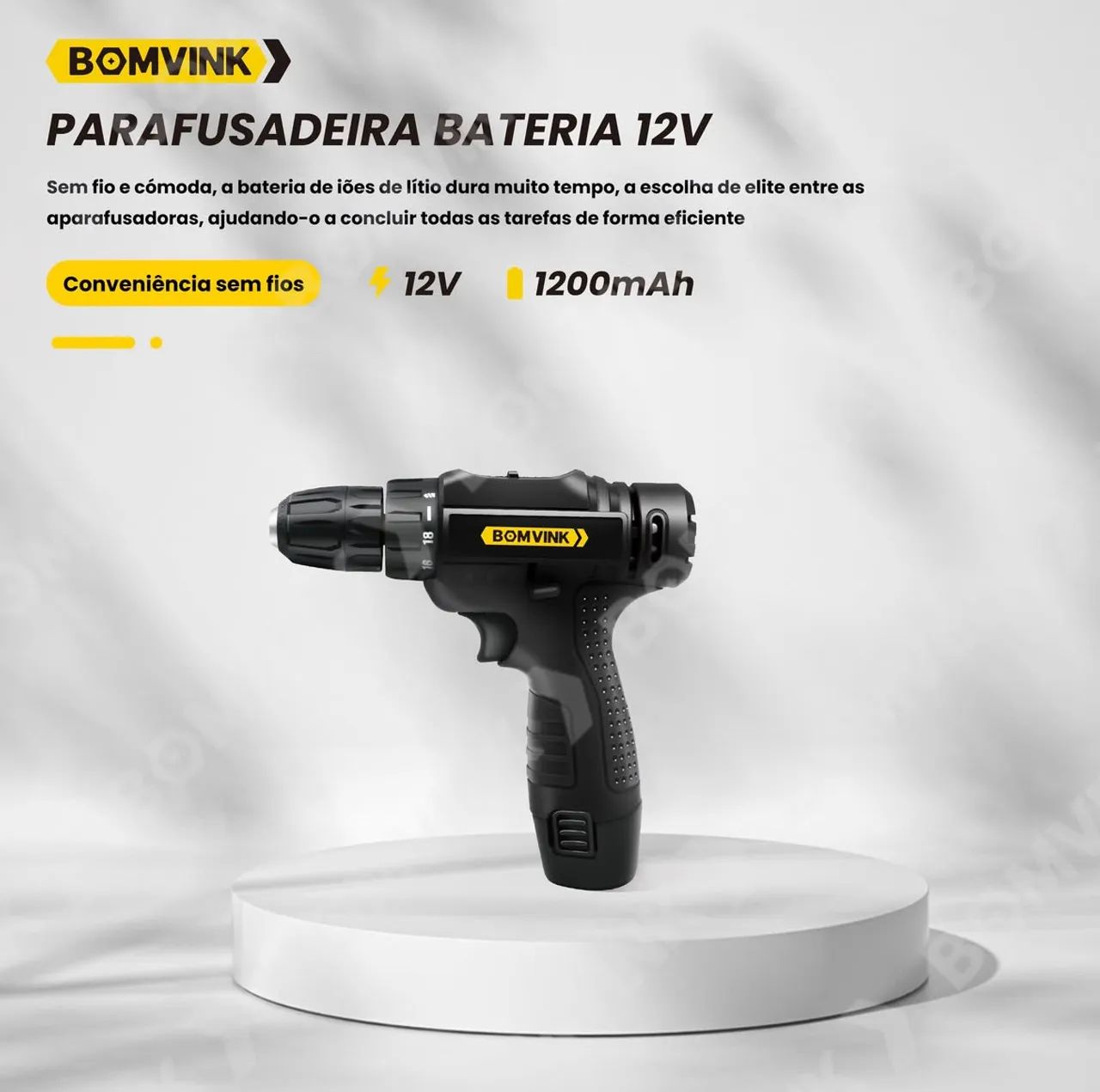 Parafusadeira de Bateria 1200mAh 12V 