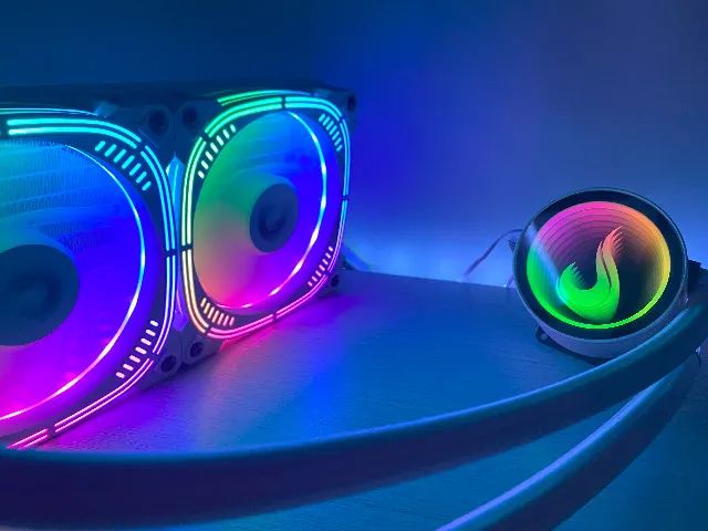 Water Cooler Rise Mode Aura Frost Pro, ARGB, 360mm, AMD/Intel, Branco, Novo, Lacrado - Foto 4