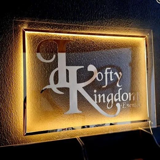 Placa em Acrílico com Logotipo em Acrílico e Iluminação em LED 50cm