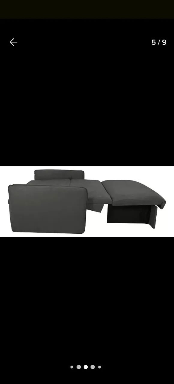 Sofá Cama 2 Lugares Cinza com Baú  - Foto 4