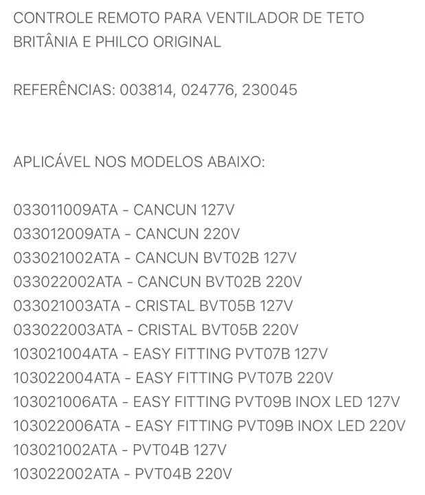 Controle Remoto Ventilador Philco ou Britania - Foto 5