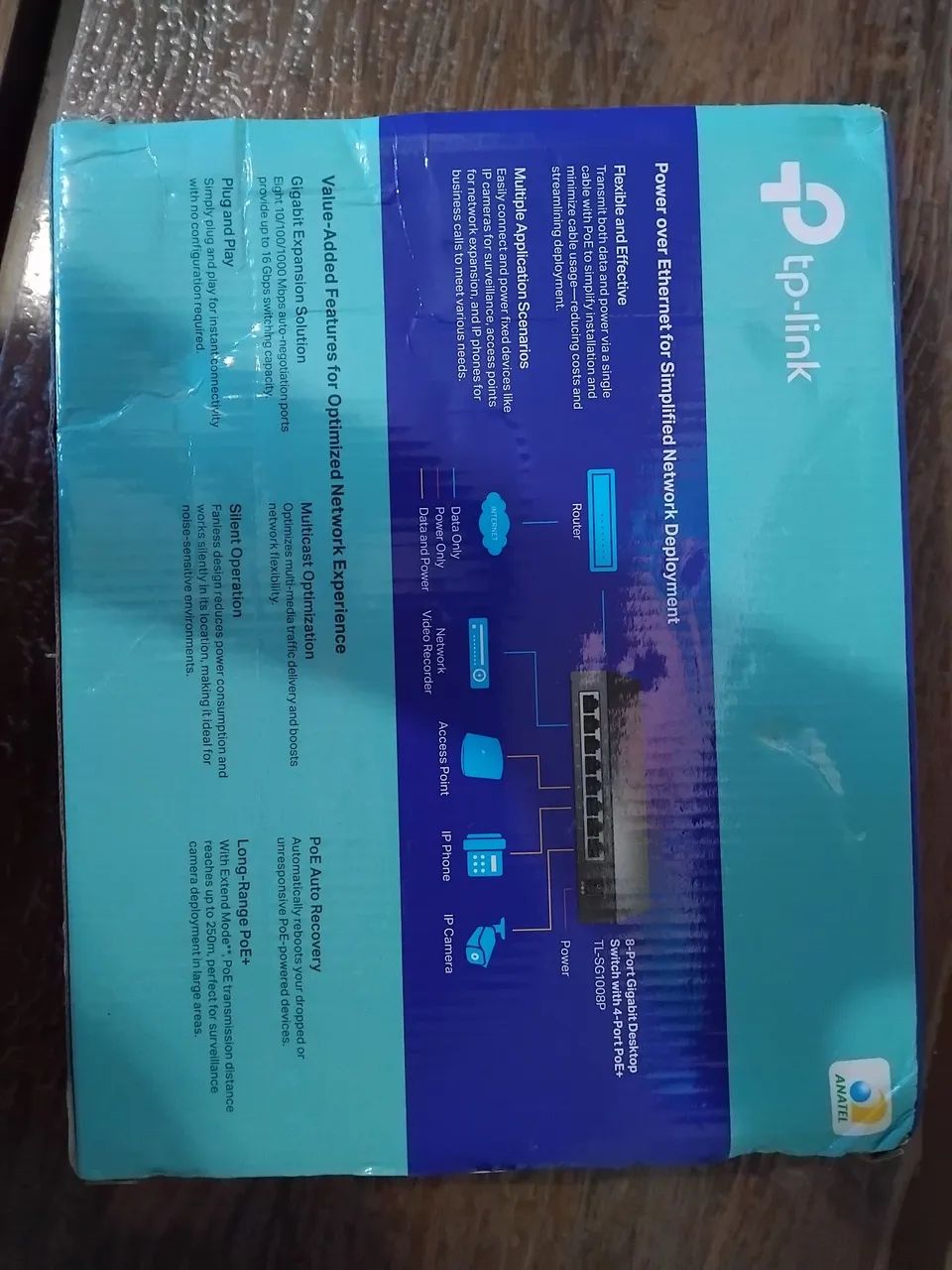 Switch Gigabit TP-Link 8 Portas com PoE+