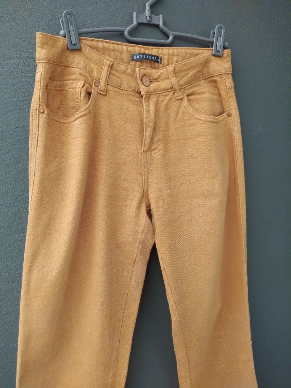 Calça jeans caramelo flare suede - Foto 4