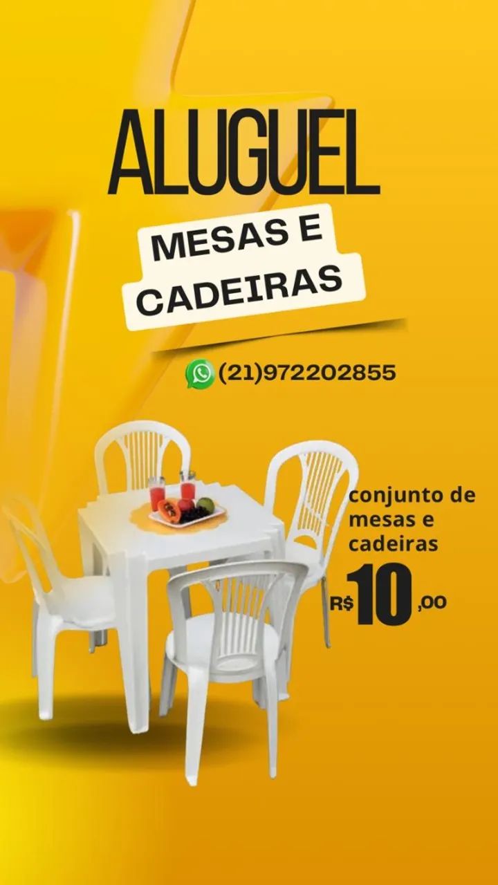 Aluguel de mesas e cadeiras plásticas - Foto 3