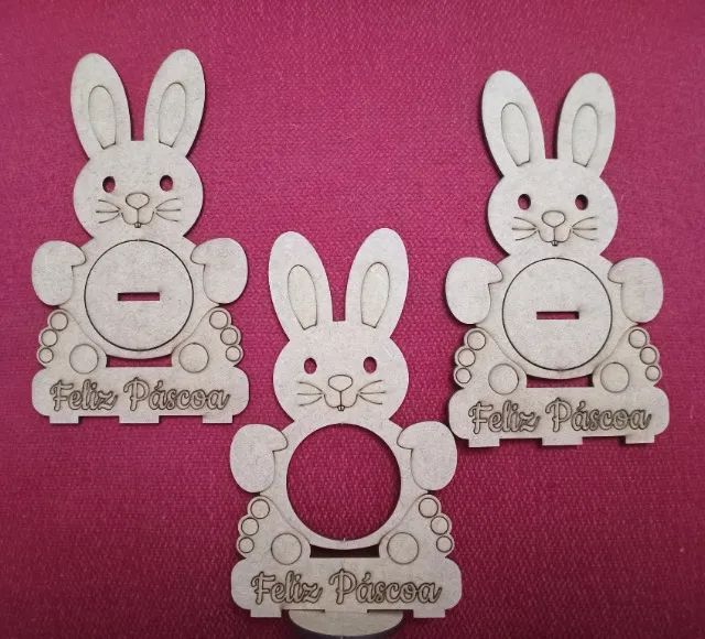 5 coelhinhos mdf / Páscoa 