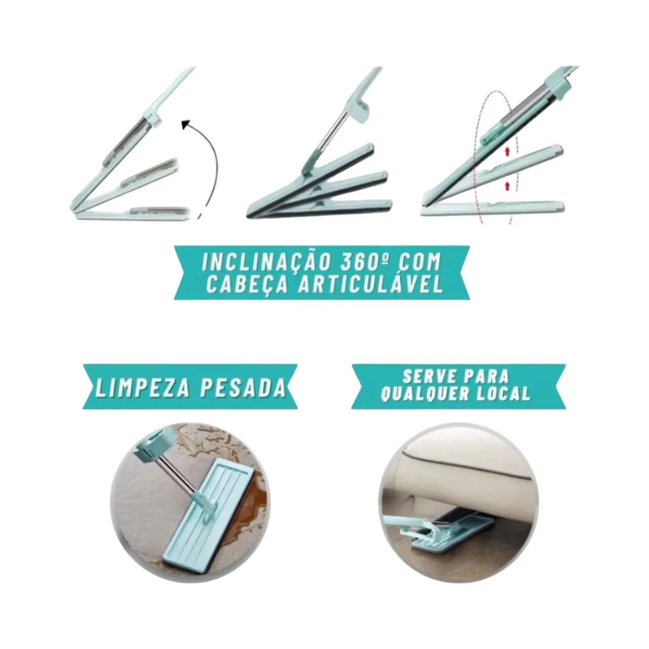 Mop plano inteligente com cabo extensível - Foto 3