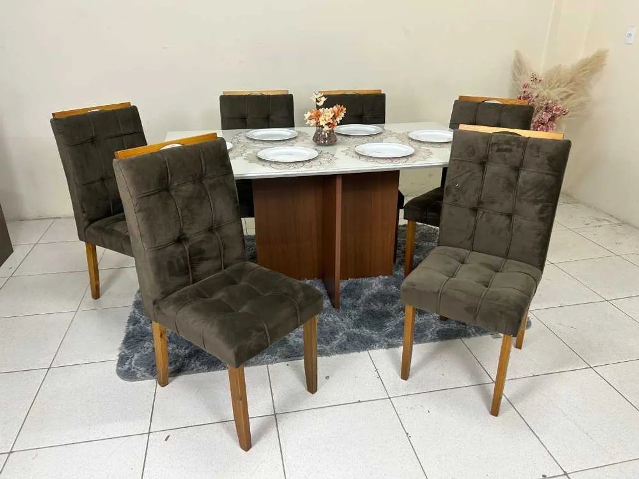 Mesa de Jantar Helo 1.60×0.90 Com 6 Cadeiras- Entrega Rápida - Foto 3