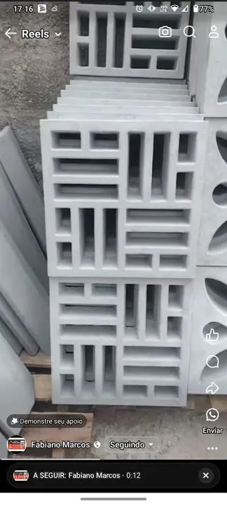 Cobogó e pingadeiras reta e duas águas 