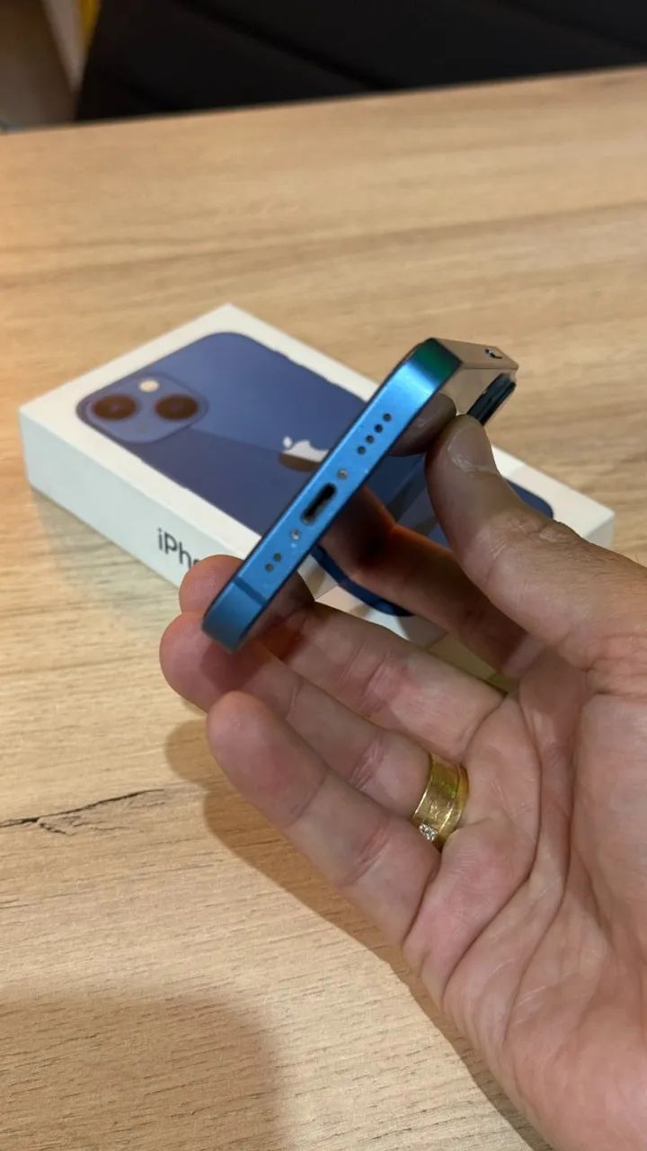 iPhone 13 Mini 128GB Blue - Loja física! Saúde da bateria 89%! Com