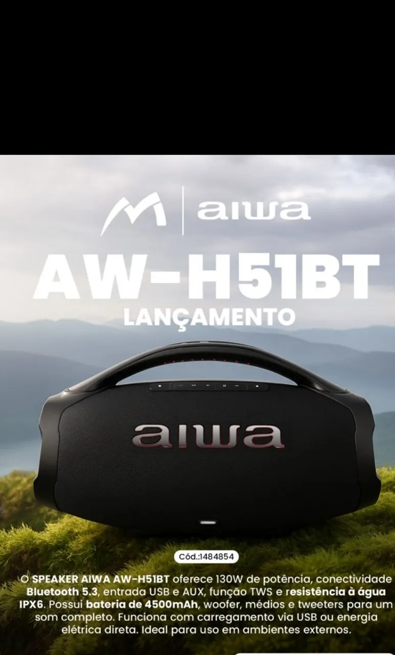 Speaker Aiwa AW-H51BT - Lançamento