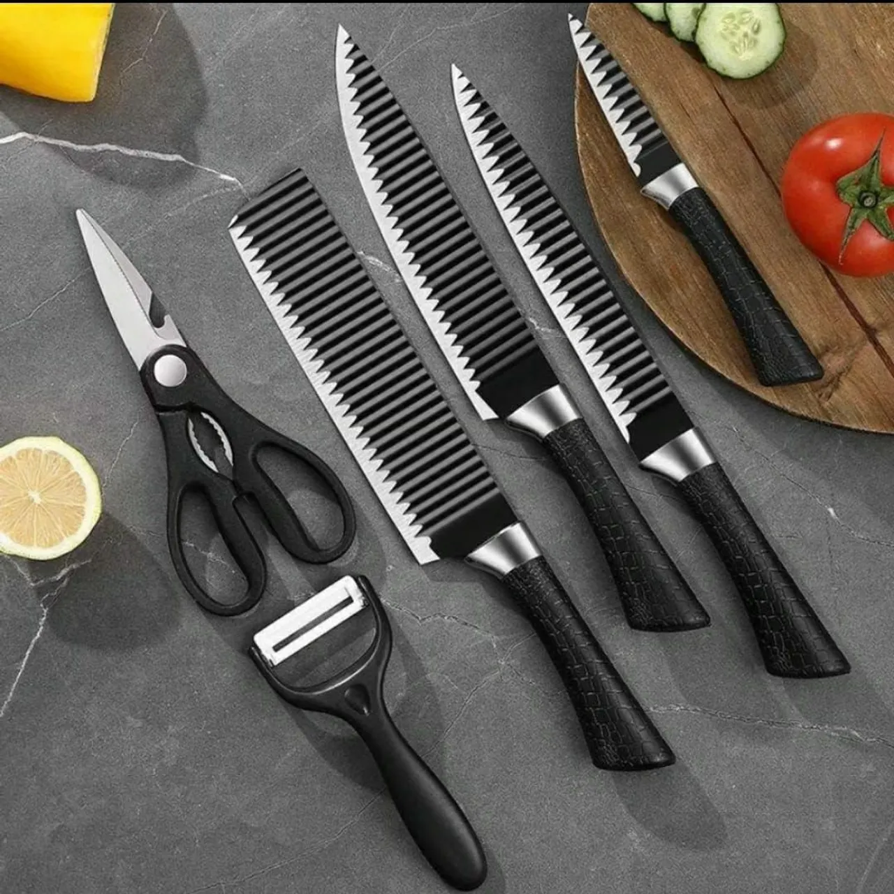 Conjunto de 6 peças inox churrasco cozinha