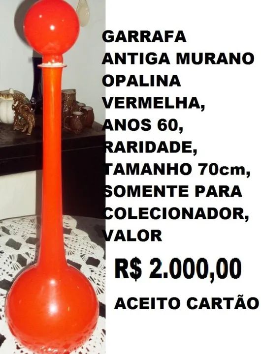 JARRO, GARRAFA OPALINA ANOS 70 - Foto 3