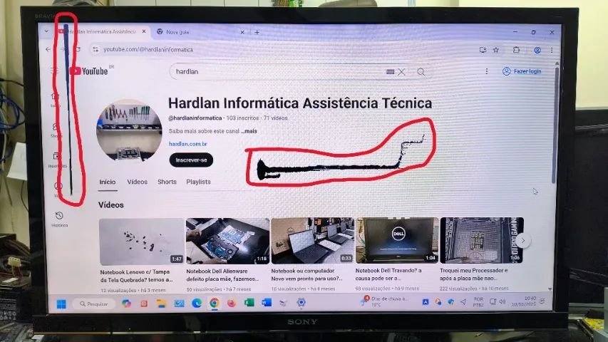 Televisao Sony 40 Polegadas R$ 290 Detalhe na tela 113242-6364