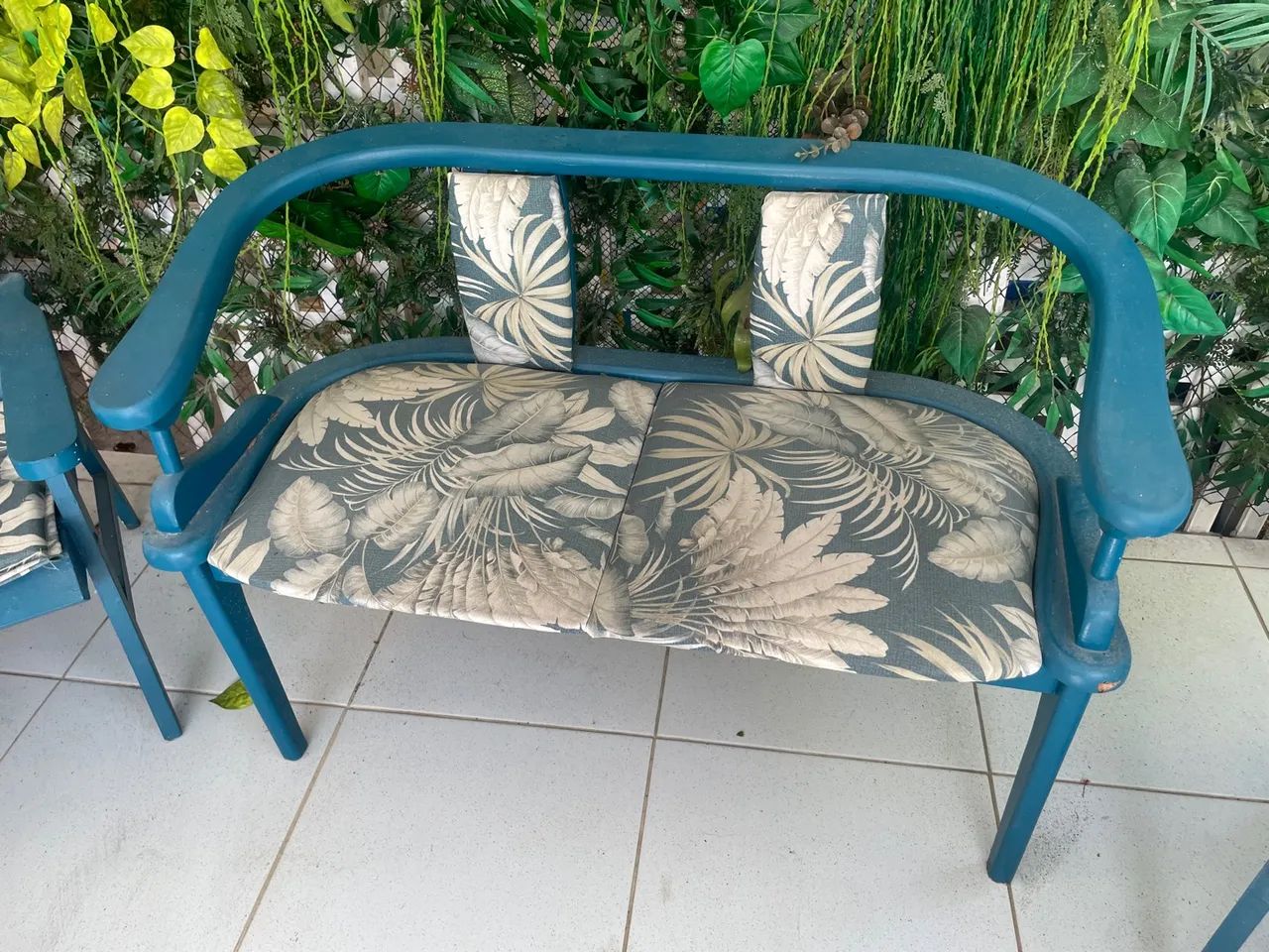 Sofá de Jardim 2 Lugares - Azul  - Foto 2