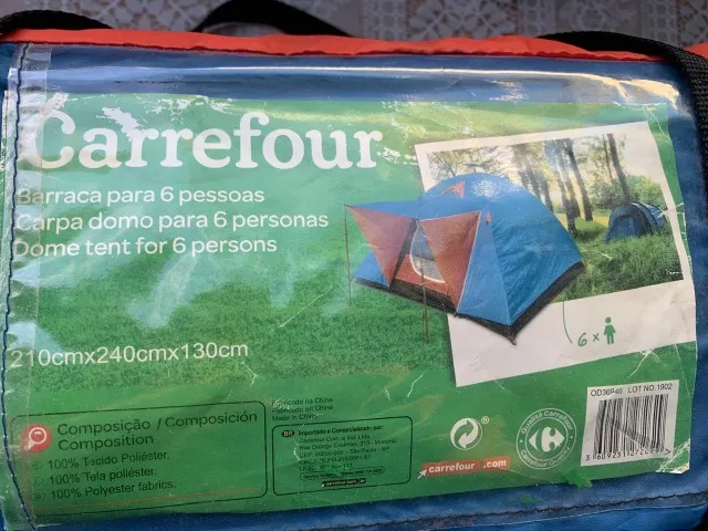 Barraca de Caping para 06 pessoas - Carrefour 210cmx240cmx130cm