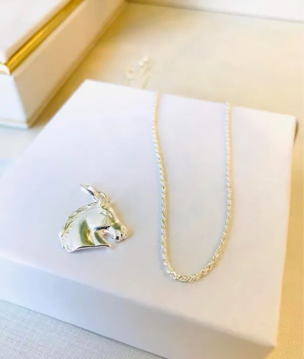 Colar Prata com Pingente de Cavalo - Foto 2