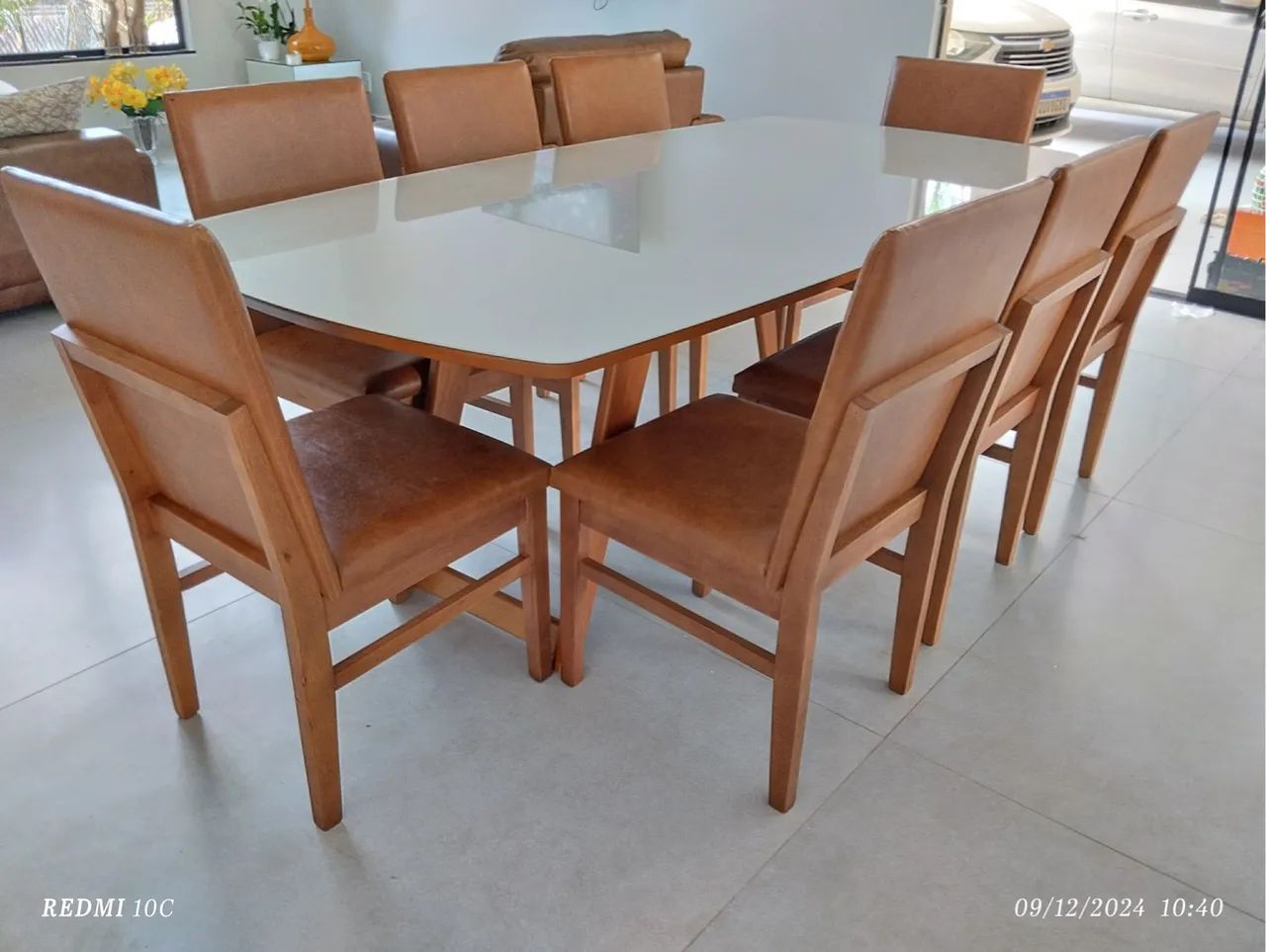 Mesa de Jantar Moderna com 6 Cadeiras de madeira  - Foto 2