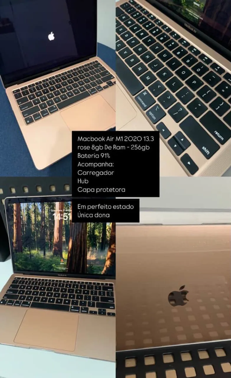 Macbook Air M1 2020 13.3" Rose 8GB de Ram 256GB
