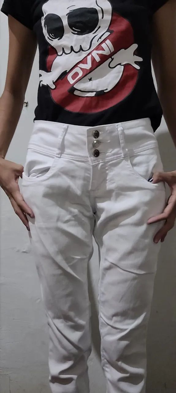 Calça branca 38 em boas condições  - Foto 2