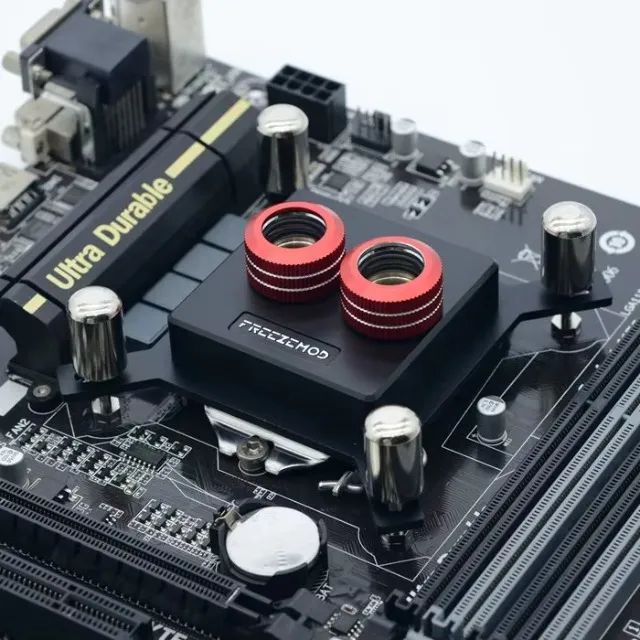 cpu block water cooler custom freezemod - bloco para cpu intel lga 115x, 2011, 1151 - Foto 4