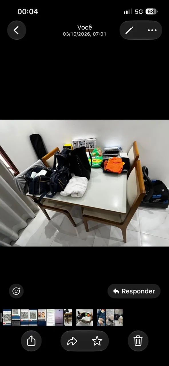 Mesa 120x120, com 4 cadeiras - Foto 3