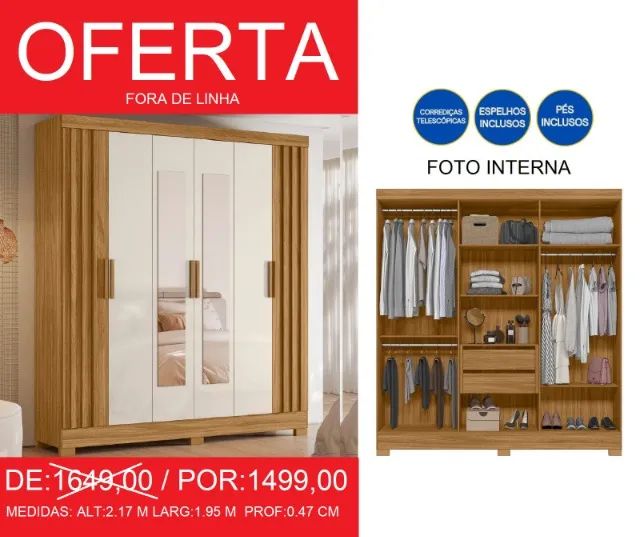 Guarda roupa compacto ofertão - entrega e montagem gratuita 