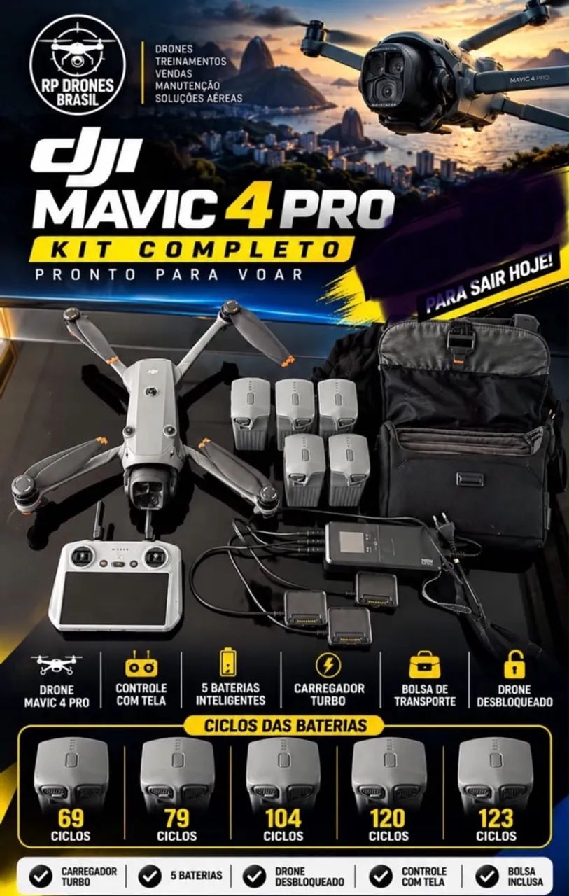 Drone mavic 4 pró completo 