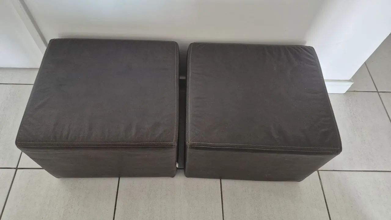 Puffs de couro marrom  - Foto 2