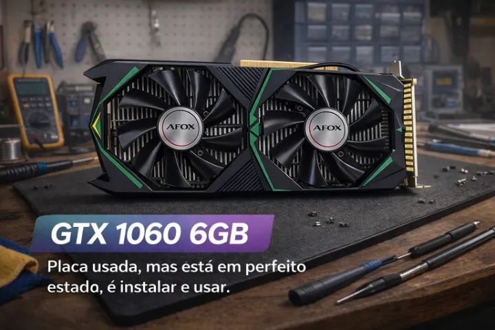 Placa de vídeo GTX 1060 6GB - Excelente para Games em 1080p | Pronta para uso