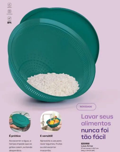 Lava arroz Tupperware 