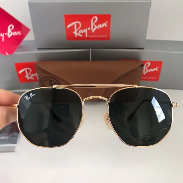 Óculos de sol ray-ban marshal tradicional lentes de cristal - Foto 3