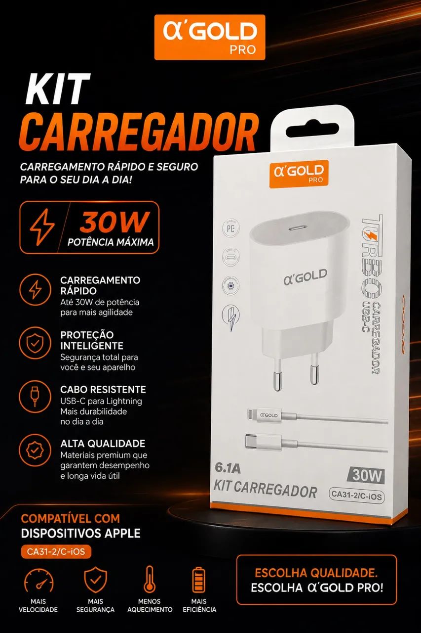 Carregador Turbo iPhone 30w - Foto 3