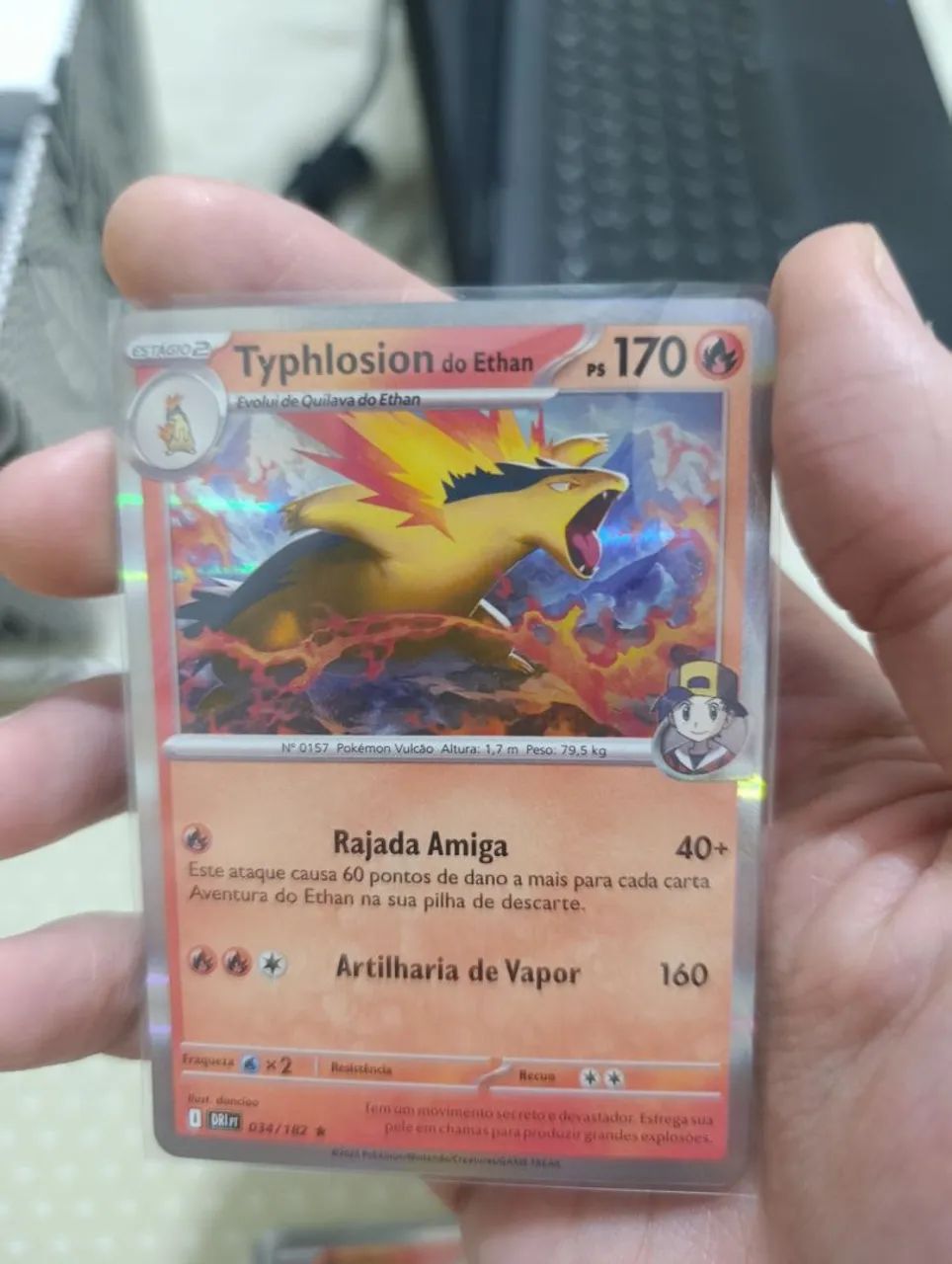 Carta Pokémon Tcg Typhlosion do Ethan - Foto 2
