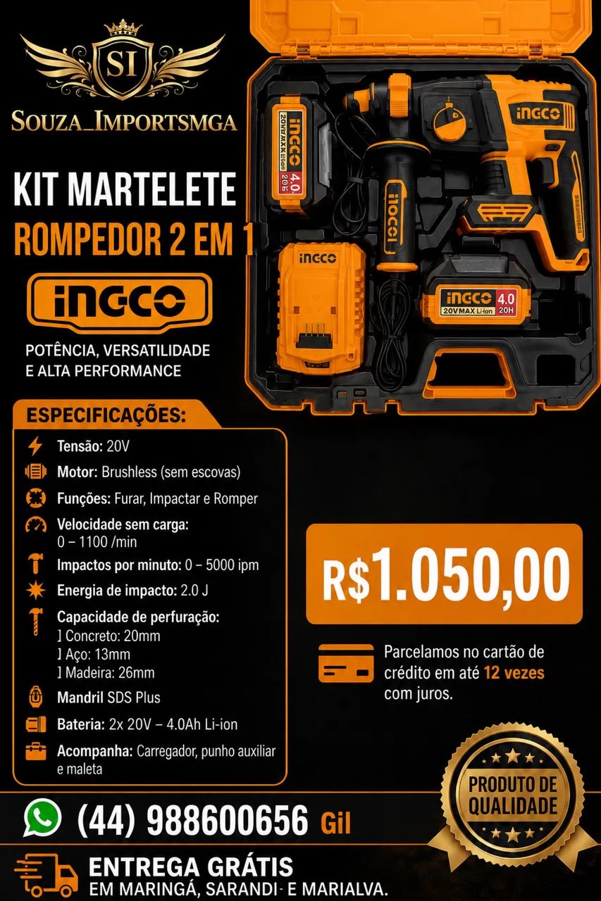 Martelete rompedor INGCO  - Foto 2