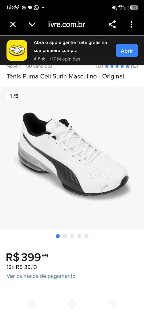 Tênis PUMA ZERO NA CAIXA 