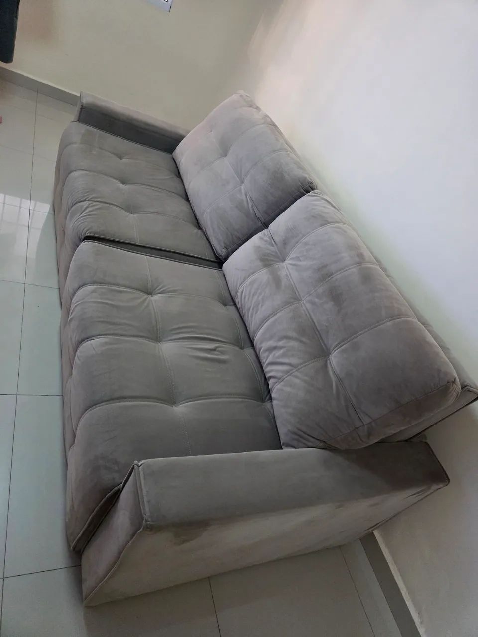 Sofa Cama Caixa zero cinza em perfeito estado 2,35