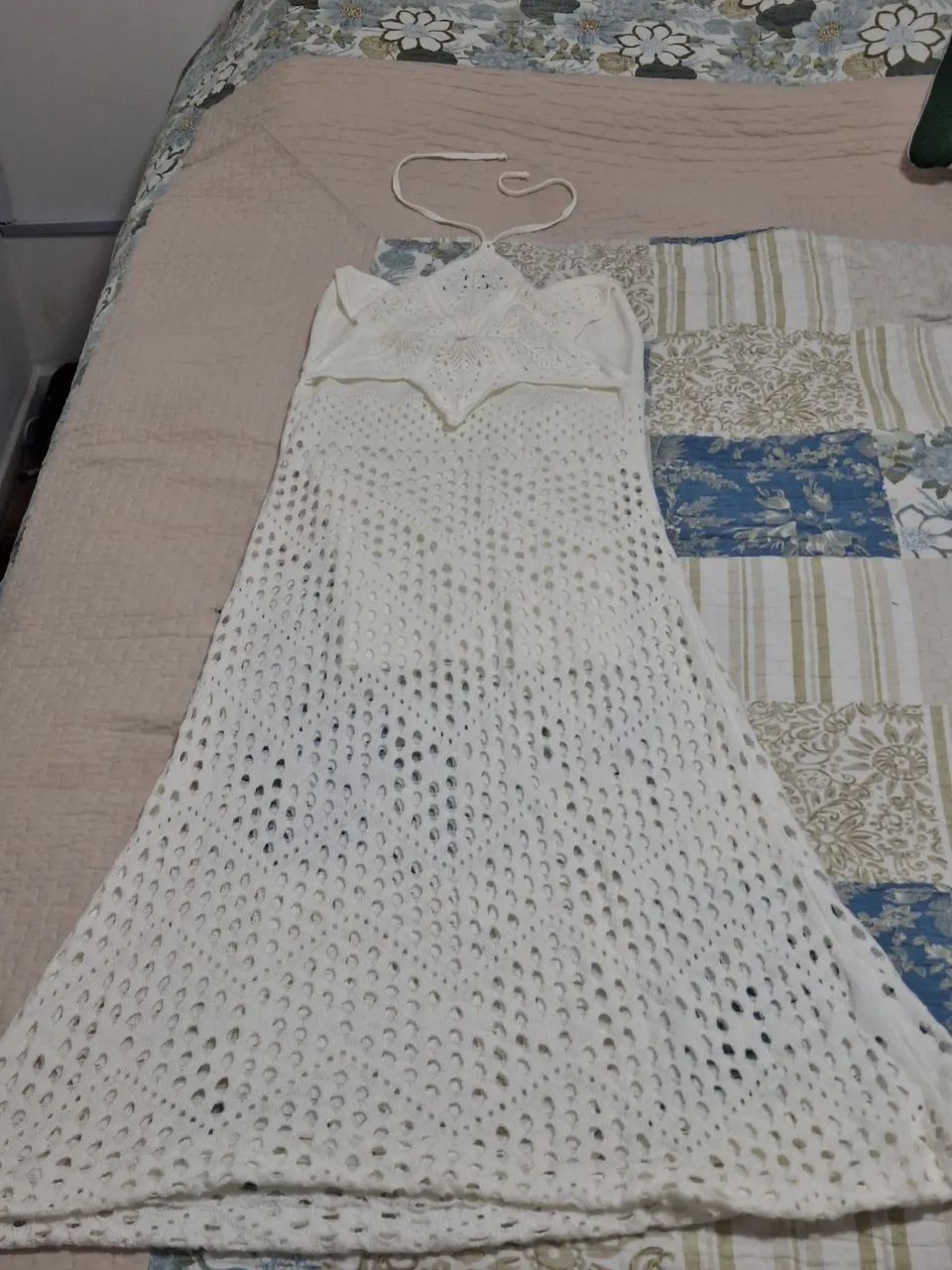 Vestido branco de trico
