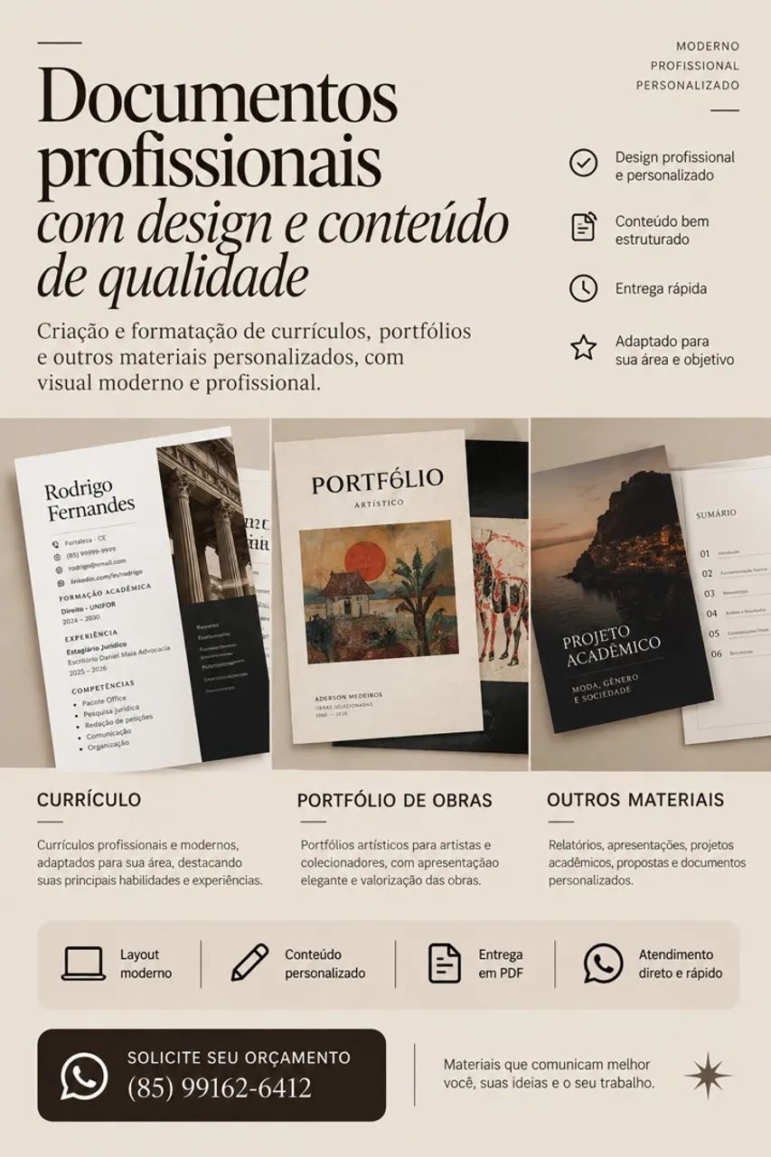 Criação de Currículo Profissional, Portfólio e Apresentações