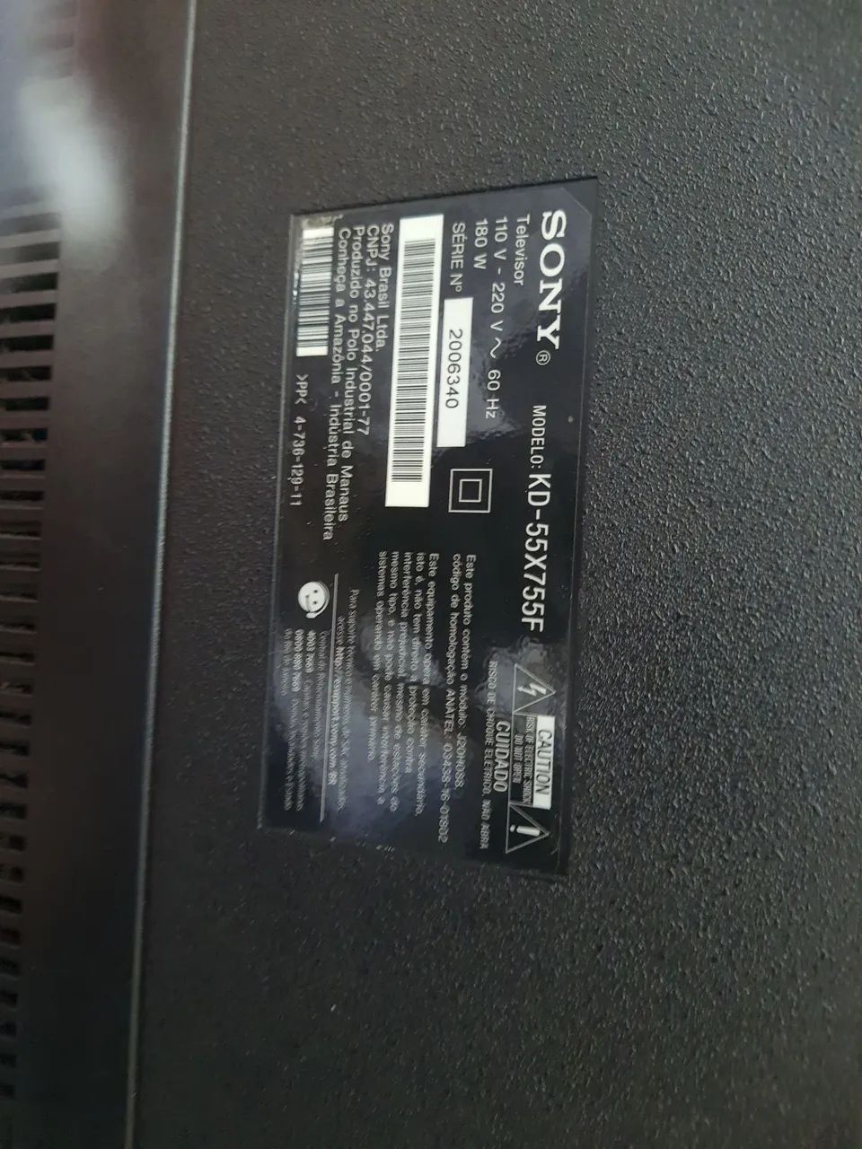 Smart Tv Led 55 Polegadas Sony Kd-55x755F Ultra HD 4K Não Liga! Pra Consertar. - Foto 5