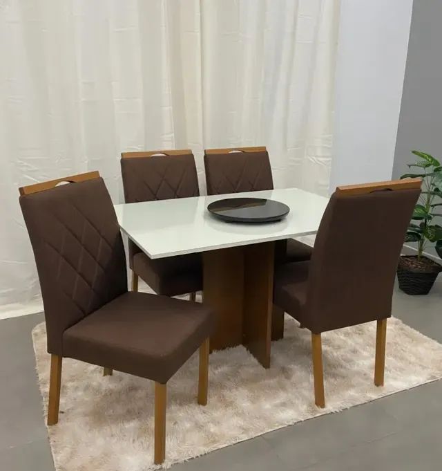Mesa de Jantar Los Angeles com 4 Cadeiras Bali Marrom - Foto 2
