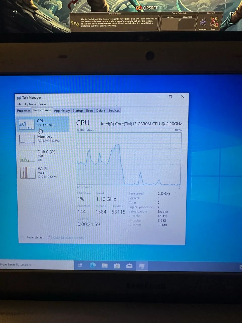Notebook Samsung i3-2330M 8GB de RAM 120GB SSD Formatado - Foto 3
