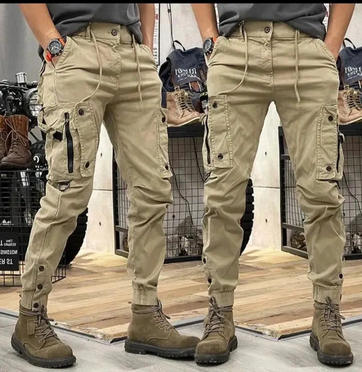 Calça cargo estilo militar  kit 2 calça                    