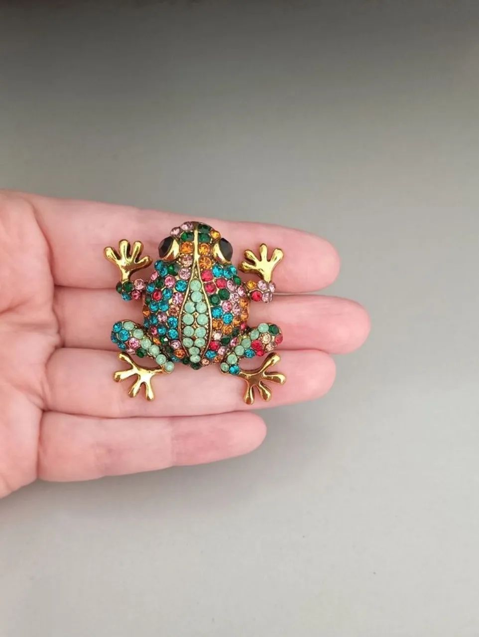 Broche de Sapo Strass Colorido (novo) - Foto 2