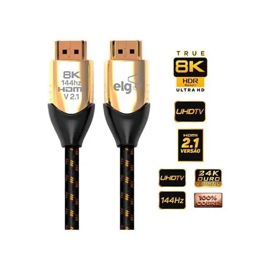 Cabo HDMI 2.1v Áudio e Vídeo UHDTV 8K Elg HS8K20 2 Metros - Foto 2